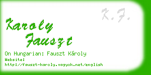 karoly fauszt business card