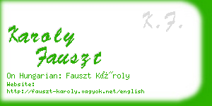 karoly fauszt business card